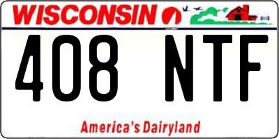 WI license plate 408NTF