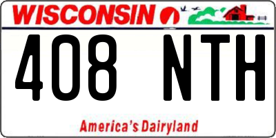 WI license plate 408NTH