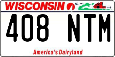 WI license plate 408NTM