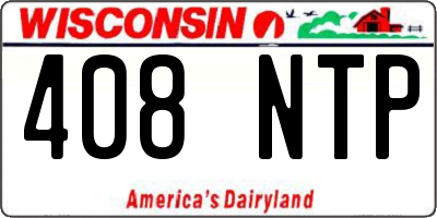 WI license plate 408NTP