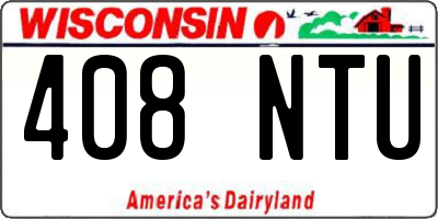WI license plate 408NTU