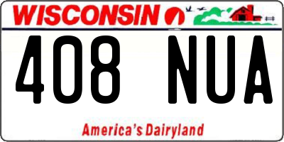 WI license plate 408NUA