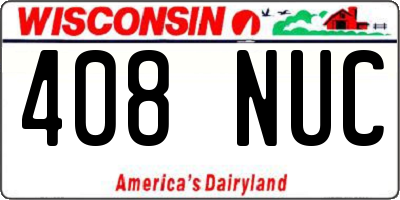 WI license plate 408NUC