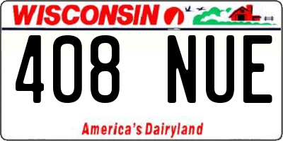 WI license plate 408NUE
