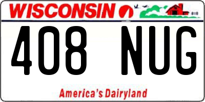 WI license plate 408NUG
