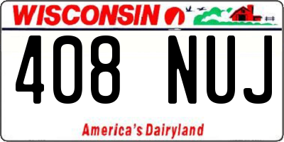 WI license plate 408NUJ