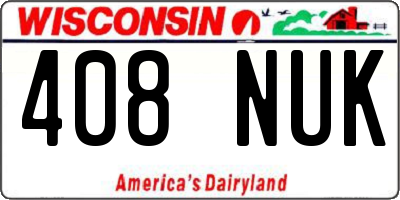 WI license plate 408NUK