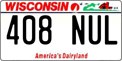 WI license plate 408NUL