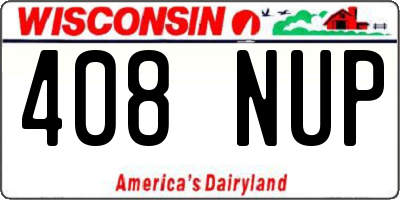 WI license plate 408NUP