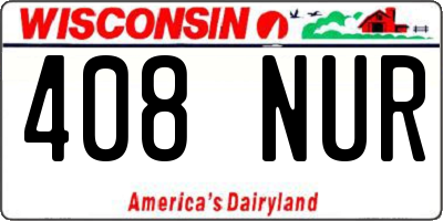 WI license plate 408NUR