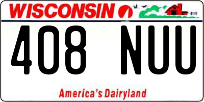 WI license plate 408NUU