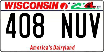 WI license plate 408NUV