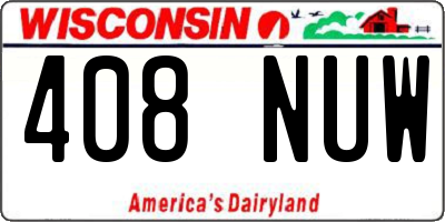 WI license plate 408NUW
