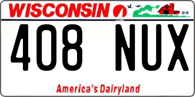 WI license plate 408NUX