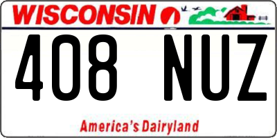 WI license plate 408NUZ