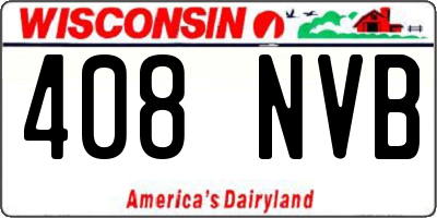 WI license plate 408NVB