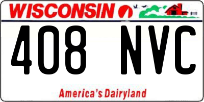WI license plate 408NVC