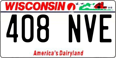WI license plate 408NVE
