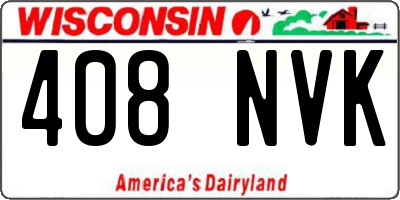 WI license plate 408NVK