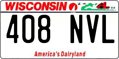WI license plate 408NVL