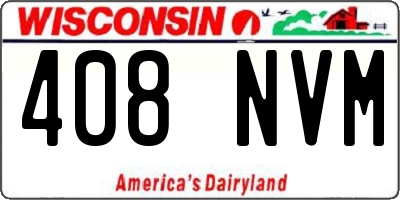 WI license plate 408NVM
