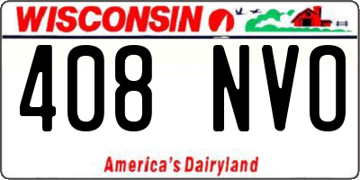 WI license plate 408NVO