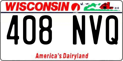WI license plate 408NVQ