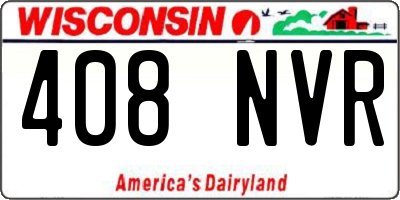 WI license plate 408NVR