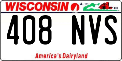 WI license plate 408NVS