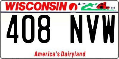 WI license plate 408NVW