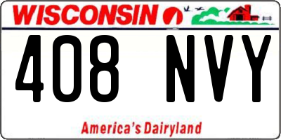 WI license plate 408NVY