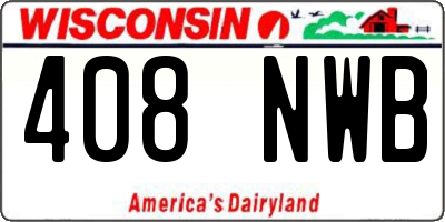 WI license plate 408NWB