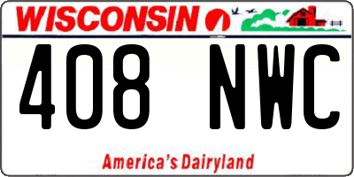 WI license plate 408NWC