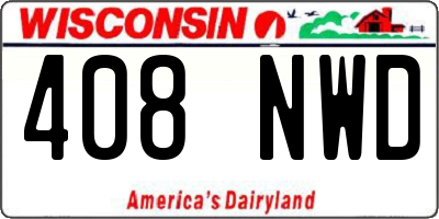 WI license plate 408NWD