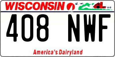 WI license plate 408NWF