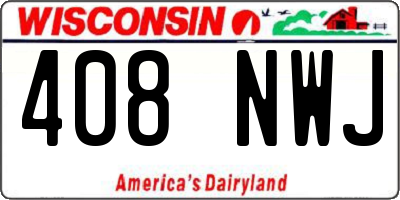 WI license plate 408NWJ