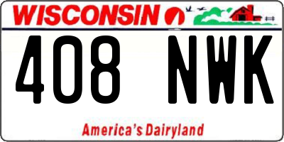 WI license plate 408NWK