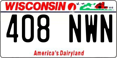 WI license plate 408NWN