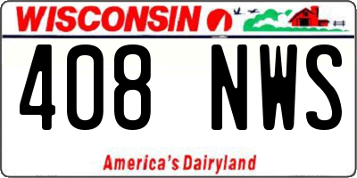 WI license plate 408NWS