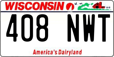 WI license plate 408NWT