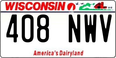 WI license plate 408NWV