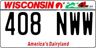 WI license plate 408NWW