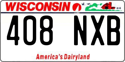 WI license plate 408NXB