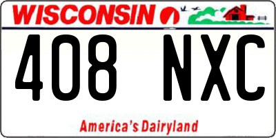 WI license plate 408NXC