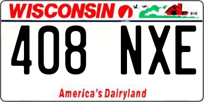WI license plate 408NXE