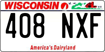 WI license plate 408NXF