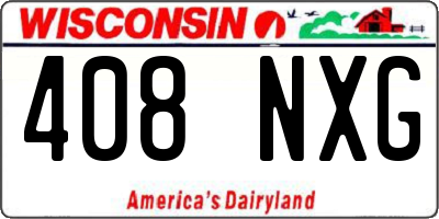 WI license plate 408NXG