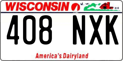 WI license plate 408NXK