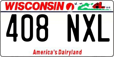 WI license plate 408NXL