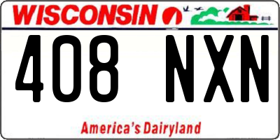 WI license plate 408NXN
